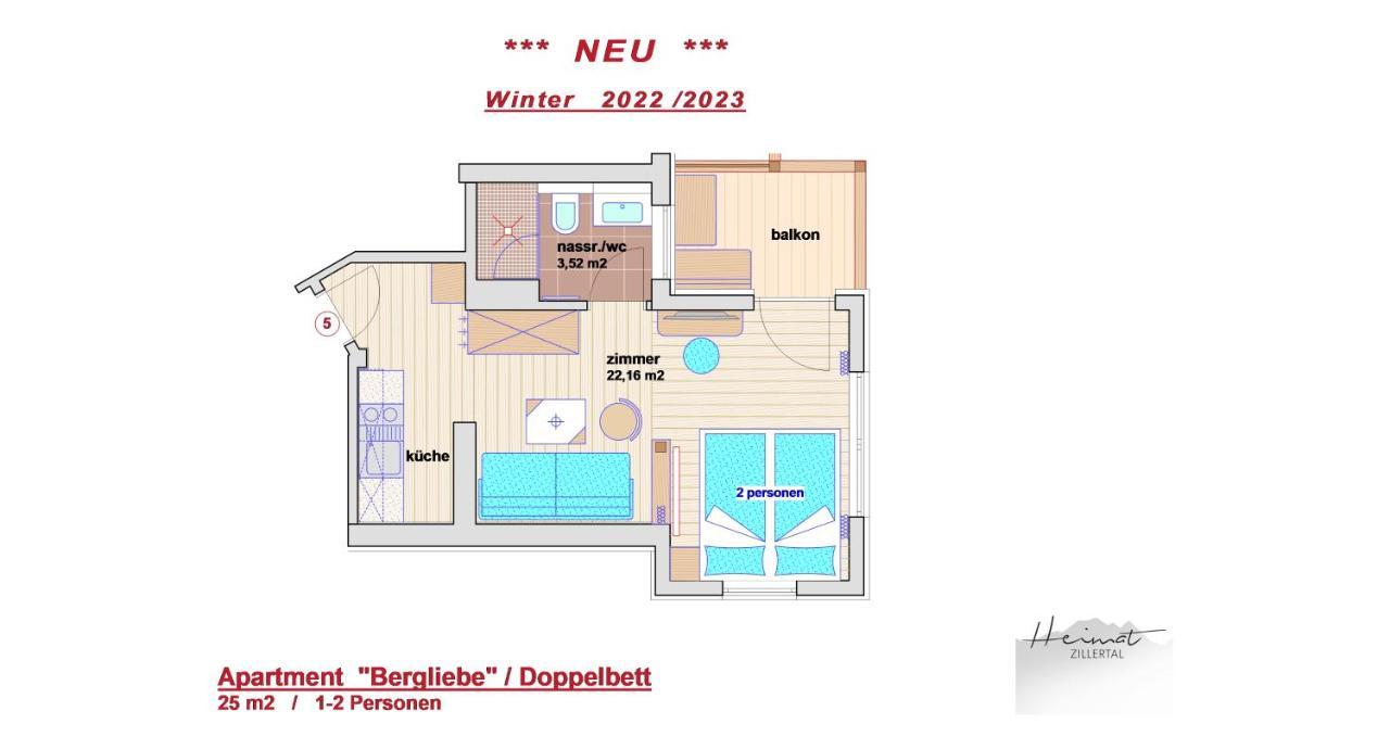 Heimat Apartments - Zillertal جيرلوس المظهر الخارجي الصورة
